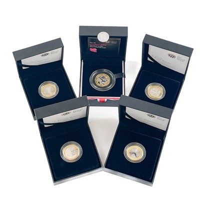 Lot 74 - UK Silver Proof £2 Coins 2009-2012 in Royal Mint Boxes.