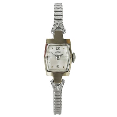 Lot 78 - A Girard Perregaux 14ct white gold cased lady's manual wind cocktail wristwatch.