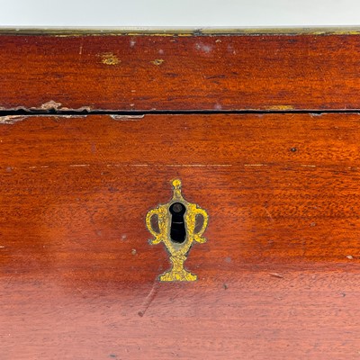 Lot 67 - A Georgian mahogany and brass bound campaign writing slope by Gaimes.