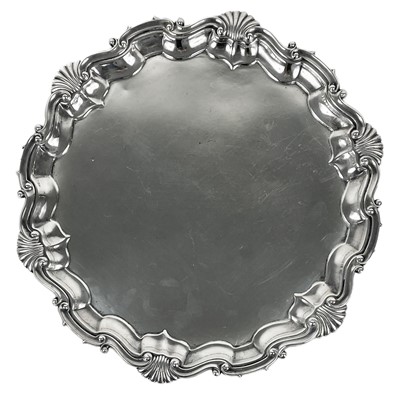 Lot 143 - A Victorian silver salver by Martin, Hall & Co.