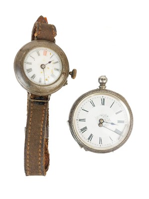 Lot 70 - An early 20th century .800 silver wire lug manual wind wristwatch.