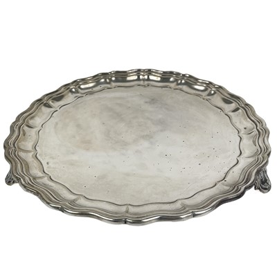 Lot 225 - A George V silver salver by Martin Hall & Co Ltd