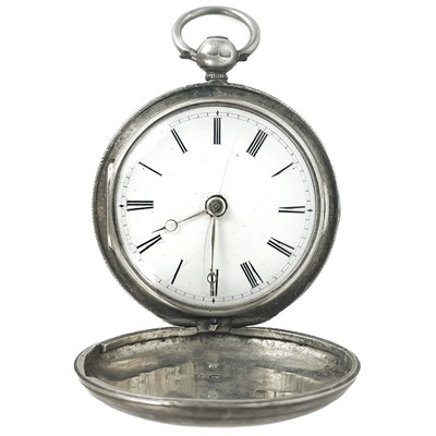 Lot 11 - An early Victorian silver cased full hunter fob pocket watch by John Perry London.