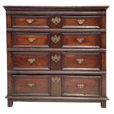 Lot 109 - An 18th century oak chest of drawers.