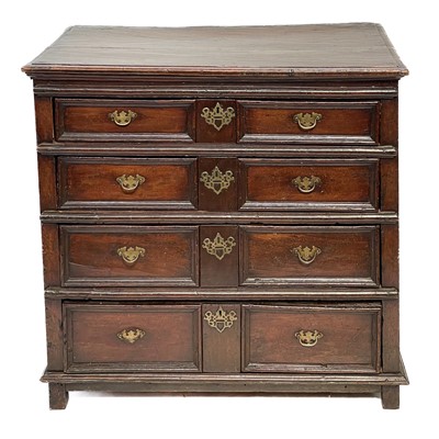 Lot 109 - An 18th century oak chest of drawers.