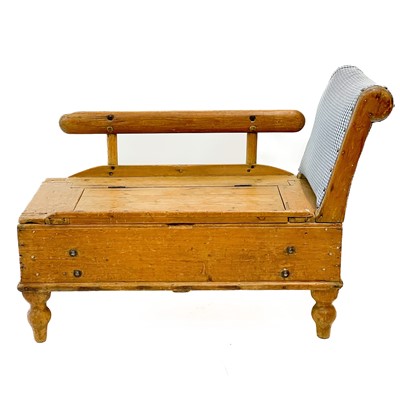 Lot 211 - A 19th century small pine daybed.