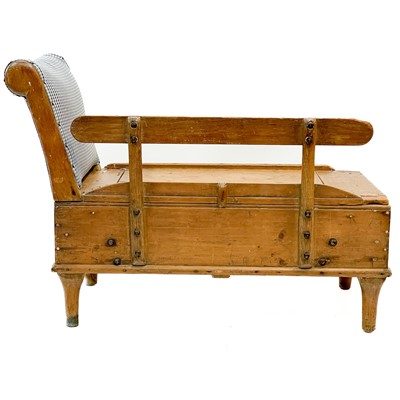 Lot 211 - A 19th century small pine daybed.