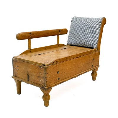 Lot 211 - A 19th century small pine daybed.