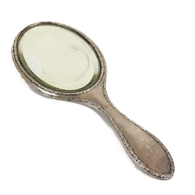 Lot 295 - Six silver backed brushes and a silver backed hand mirror.