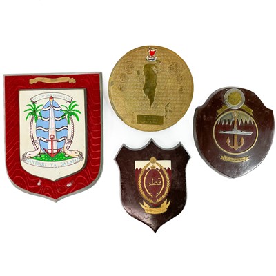 Lot 268 - A collection of four middle Eastern commemorative shield plaques.