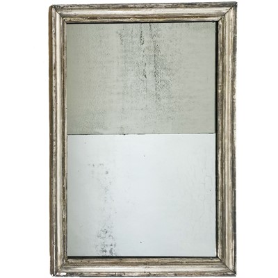 Lot 1867 - A French silvered rectangular wall mirror.