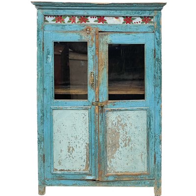 Lot 45 - A Himalayan painted metal cabinet.