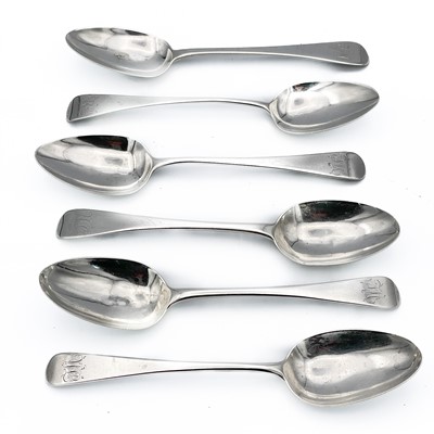 Lot 174 - Six Georgian silver spoons.