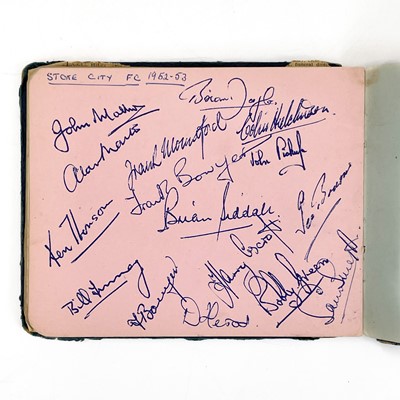 Lot 201 - FOOTBALL INTEREST; An autograph book dating from the 1950's