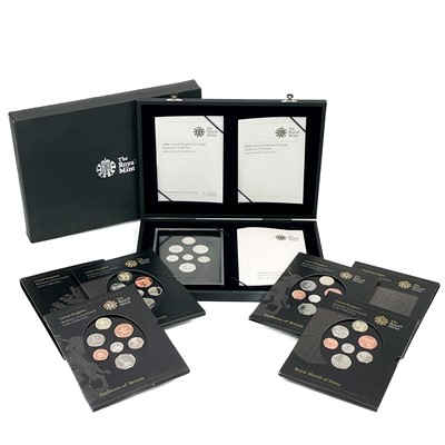 Lot 3 - Royal Mint Great Britain 2008. 7 coin silver proof & uncirculated Emblems and Royal Shield sets. {3 in total}