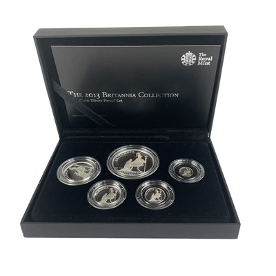 Lot 12 - 2013 Royal Mint Silver Proof 5 coin ''Britannia Collection 2013''
