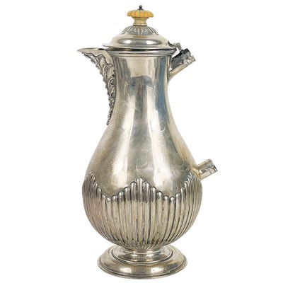 Lot 14 - A Victorian silver pedestal hot water pot by William Hutton & Sons Ltd.