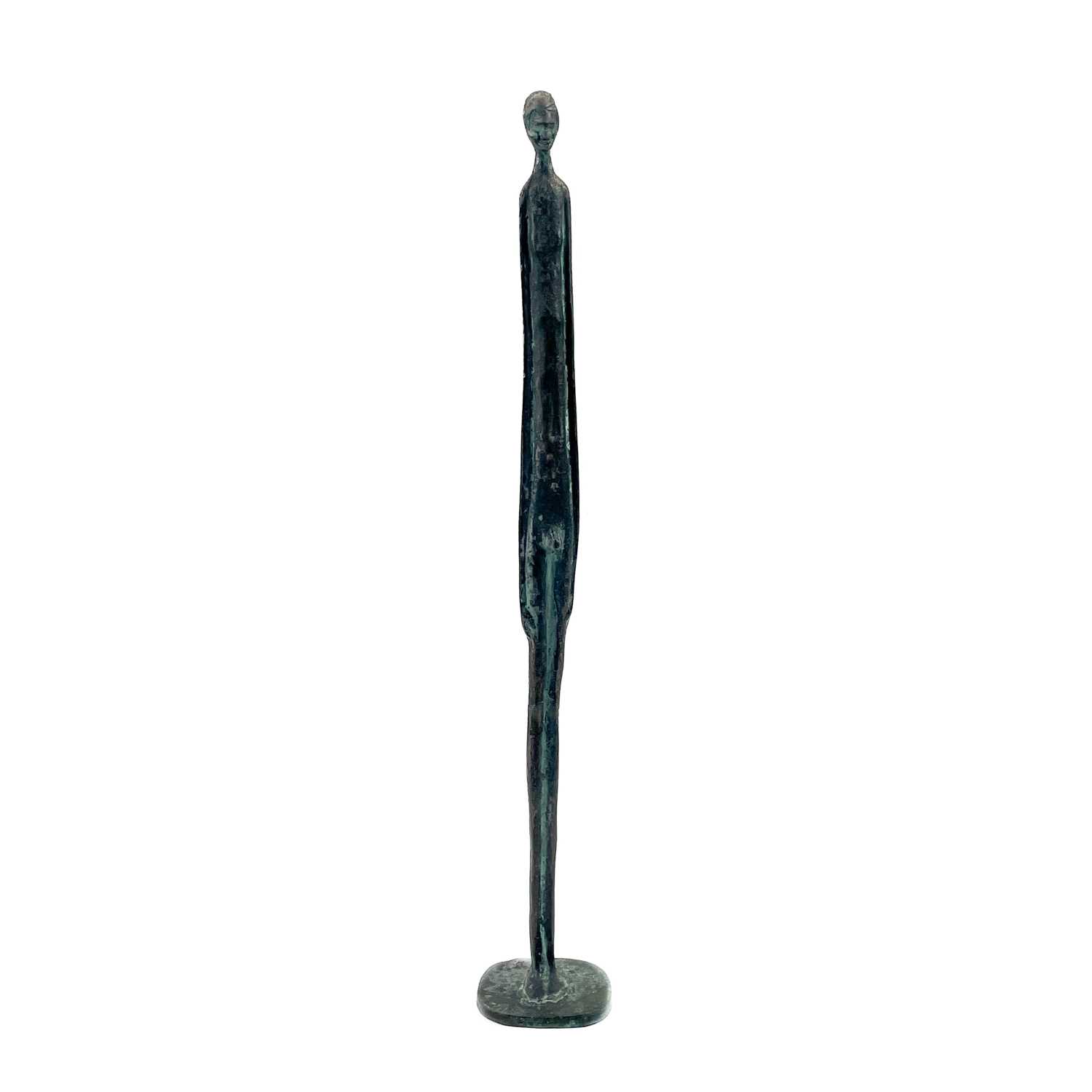 Lot 91 - A bronze nude figure of elongated form, after
