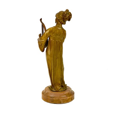 Lot 31 - A bronze figure of a female musician by Affortunato Gori.