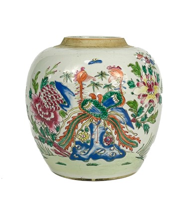 Lot 241 - A Chinese famille rose porcelain ginger jar, 19th century.