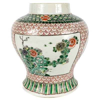 Lot 255 - A Chinese famille verte porcelain vase, circa 1900.