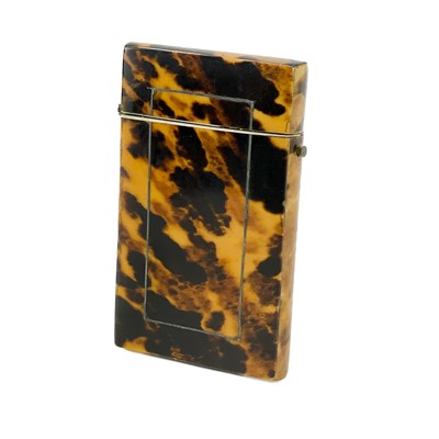 Lot 62 - A Victorian tortoiseshell card case.