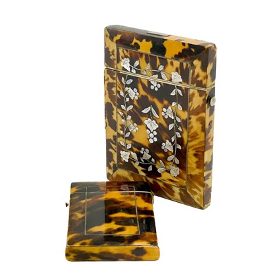 Lot 62 - A Victorian tortoiseshell card case.