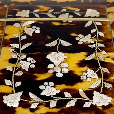 Lot 62 - A Victorian tortoiseshell card case.