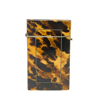 Lot 62 - A Victorian tortoiseshell card case.