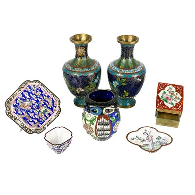 Lot 258 - Miscellaneous cloisonne and enamel items.