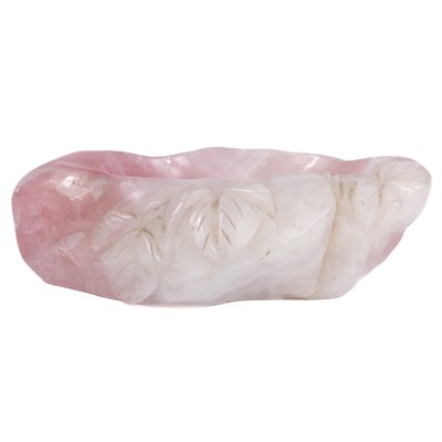 Lot 264 - A Chinese carved rose quartz brushwasher.