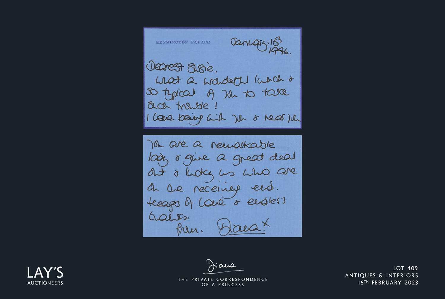 Lot 409 - Diana - The Private Correspondence of a Princess
