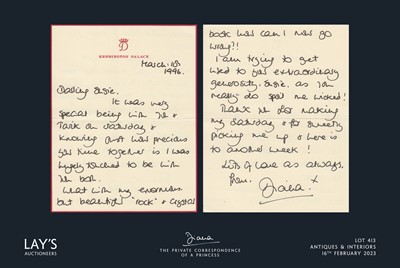 Lot 413 - Diana - The Private Correspondence of a Princess