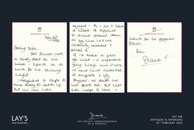 Lot 418 - Diana - The Private Correspondence of a Princess