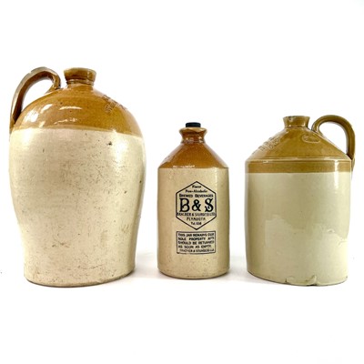 Lot 178 - Three stoneware brewery flagons.