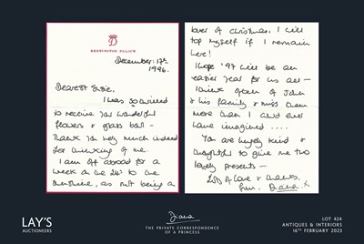 Lot 424 - Diana - The Private Correspondence of a Princess