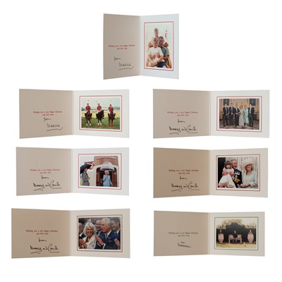 Lot 434 - Seven Charles and Charles and Camilla Royal Christmas cards.