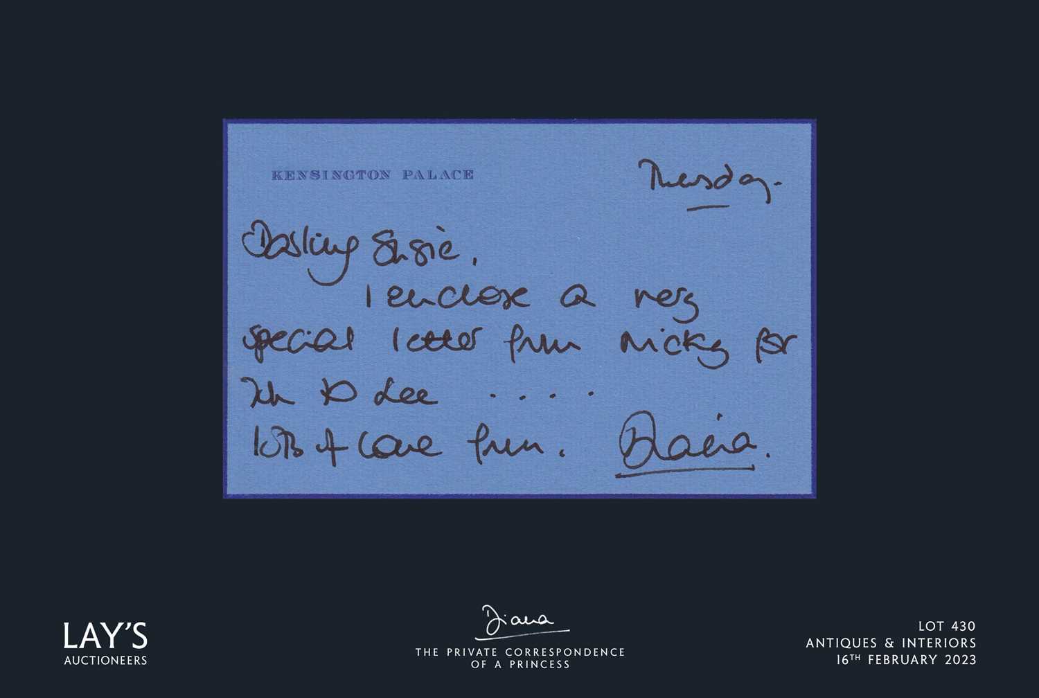 Lot 430 - Diana - The Private Correspondence of a Princess