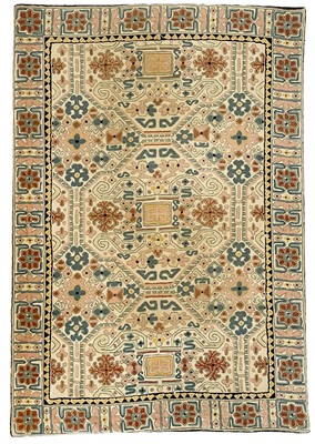 Lot 196 - A chainstitch rug.