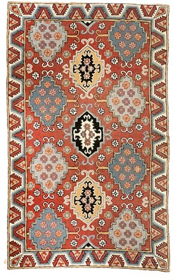 Lot 197 - A chainstitch rug.