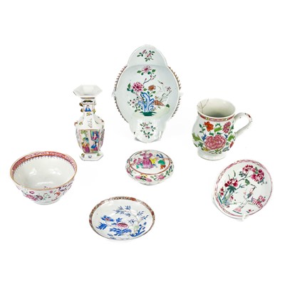 Lot 125 - Seven items of Chinese famille rose porcelain, 19th century.