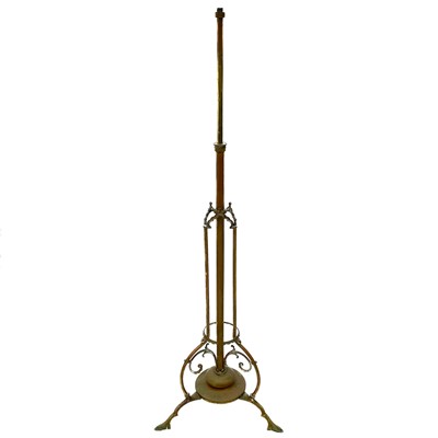 Lot 1885 - An Aesthetic movement brass telescopic oil lamp base.