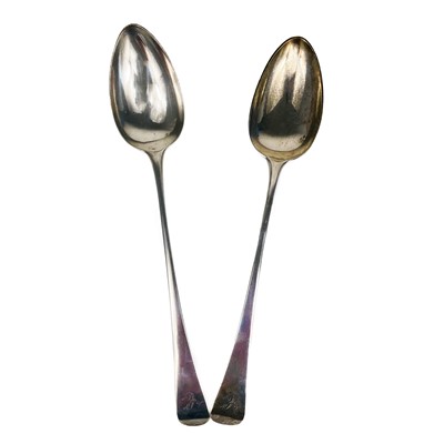 Lot 122 - A pair of George III silver stuffing spoons by Peter & William Bateman.