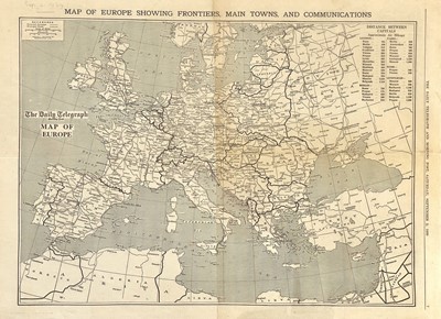 Lot 231 - 'Map of Europe Showing Frontiers, Main Towns, and Communications'.