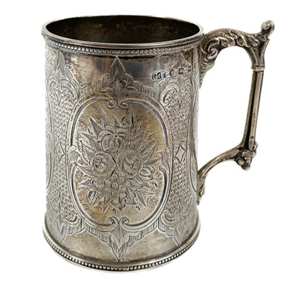 Lot 369 - A Victorian silver mug by George Unite.