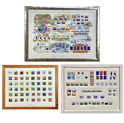 Lot 506 - Royal Mint Framed & Glazed Mint Decimal Stamps (x3)