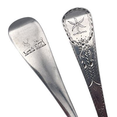 Lot 107 - A pair of William IV silver dinner spoons.