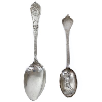 Lot 270 - An Edward VII silver teaspoon by Levi & Salaman.