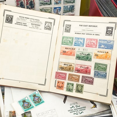 Lot 519 - A "Glory Box" of Mixed Stamp Albums, First Day Covers, Stamp Packets etc.