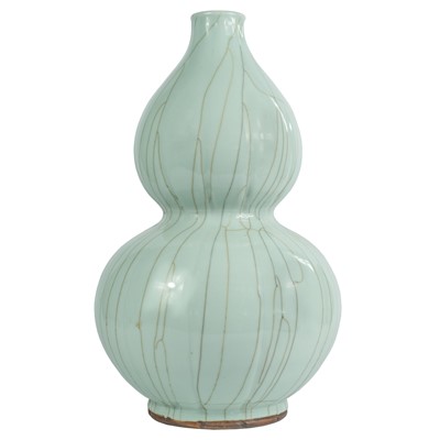 Lot 672 - A large Chinese celadon double gourd shape vase, 20th century.